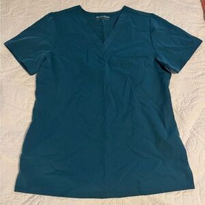 Mandala Women's Scrub Top - Caribbean Blue